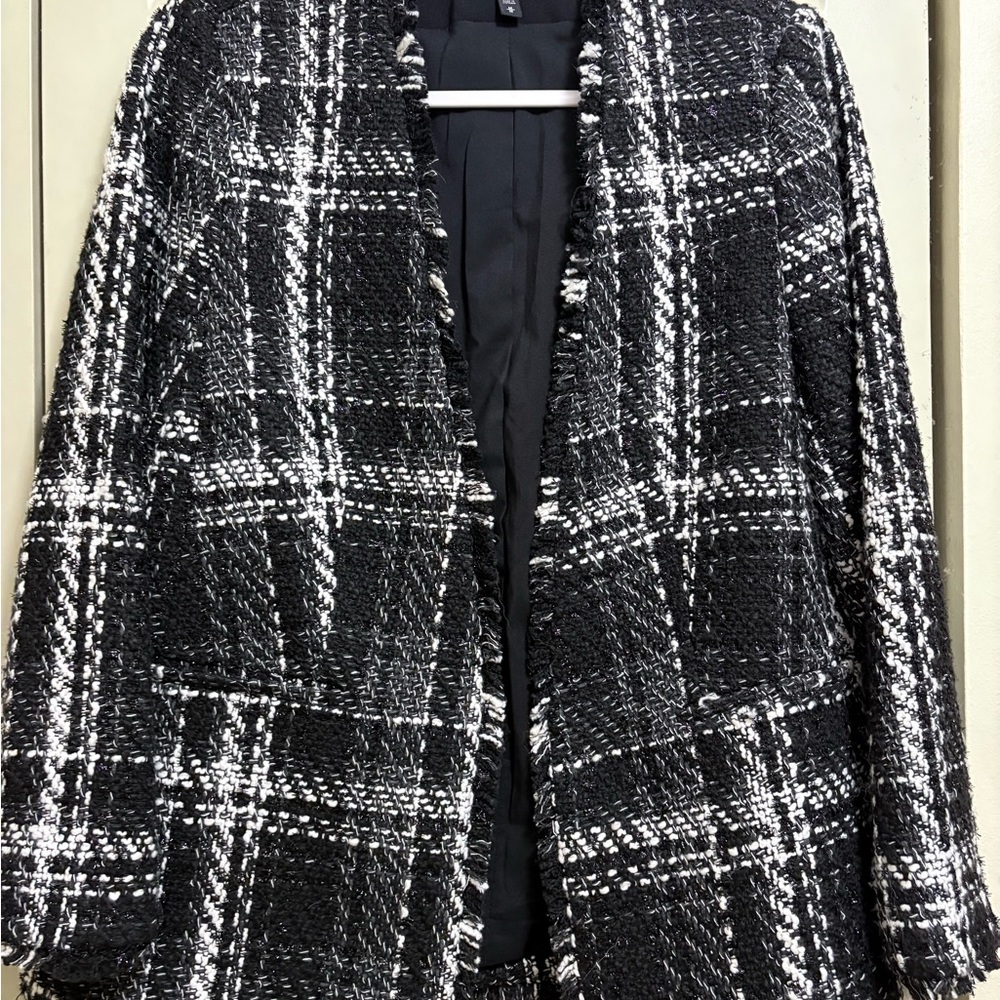 Express Black and White Tweed Jacket/Blazer
